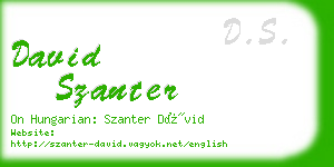 david szanter business card